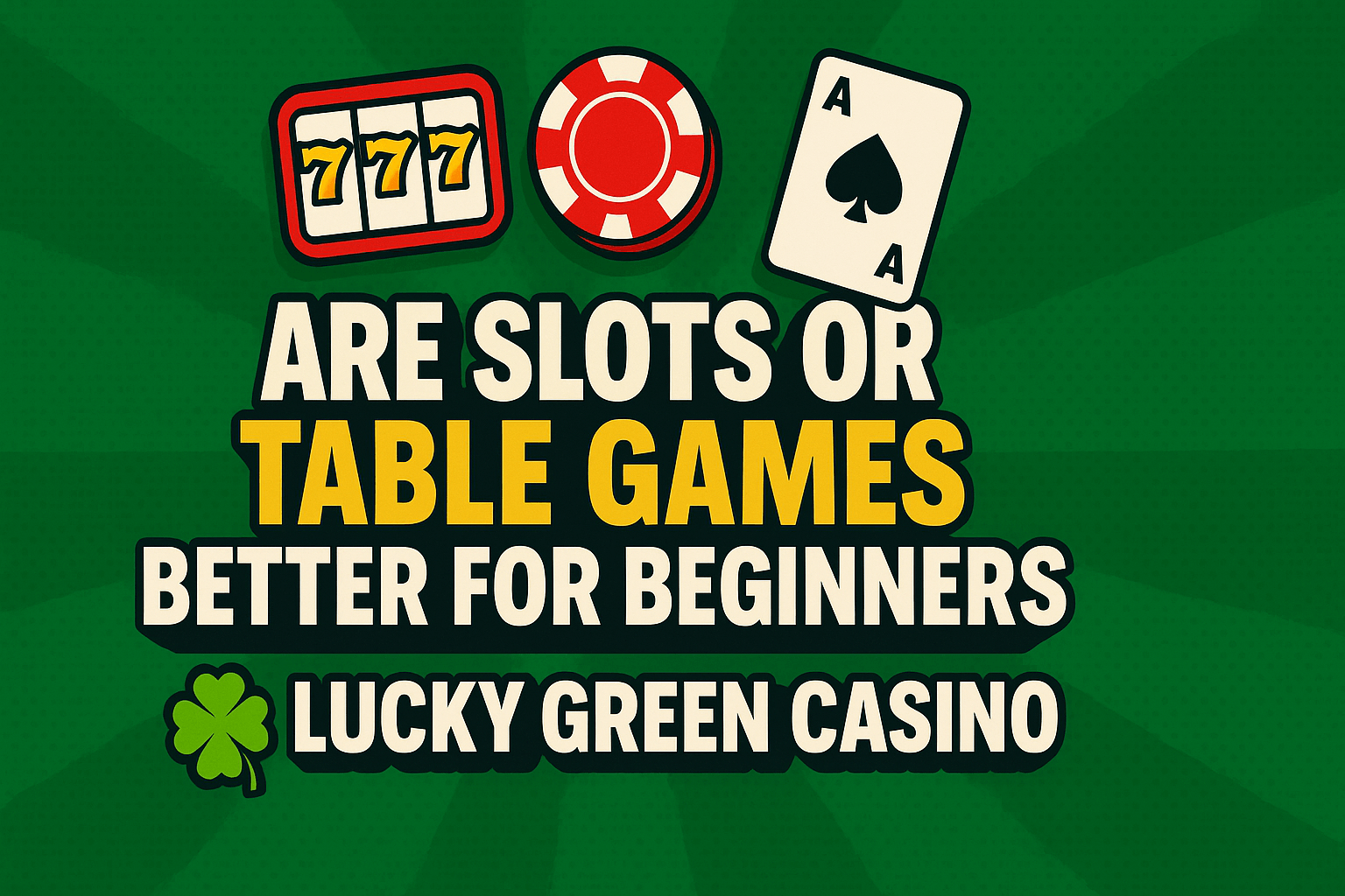 Are Slots or Table Games Better for Beginners at Lucky Green Casino?