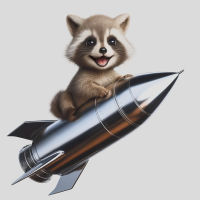 Raccoon on a Rocket