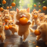 cat with orange
