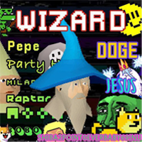 WizardPepePartyHatsMiladyRaptorMoonBoboDogeTrumpRunesShibaJesus2Point0EverBaby69Inu