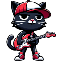 Cat wif guitar